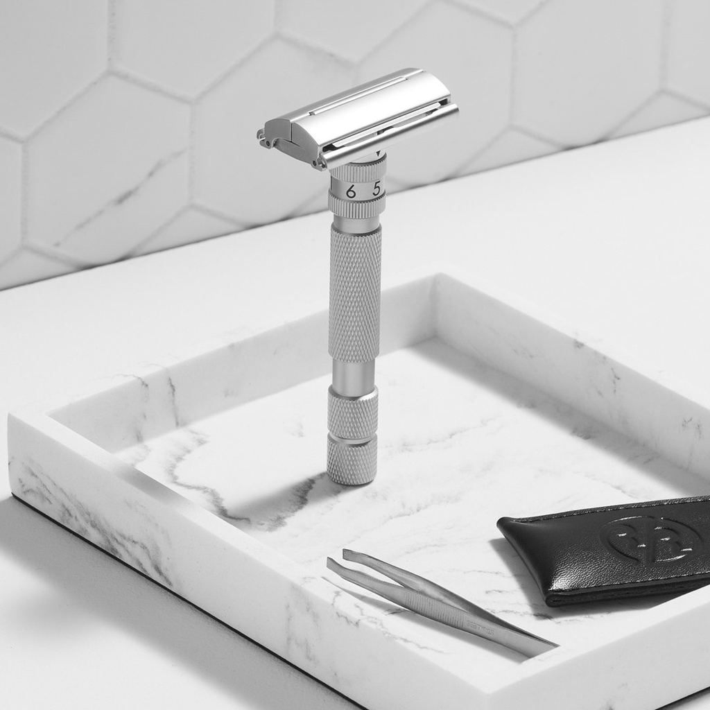 Rockwell Model T2 Adjustable Safety Razor White Chrome