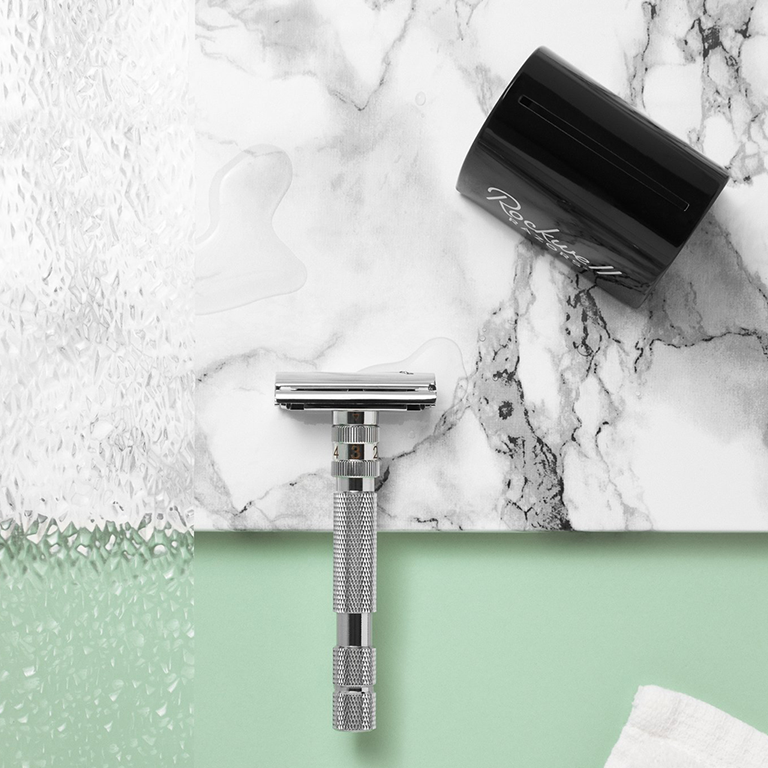 Rockwell Model T2 razor in WHITE CHROME