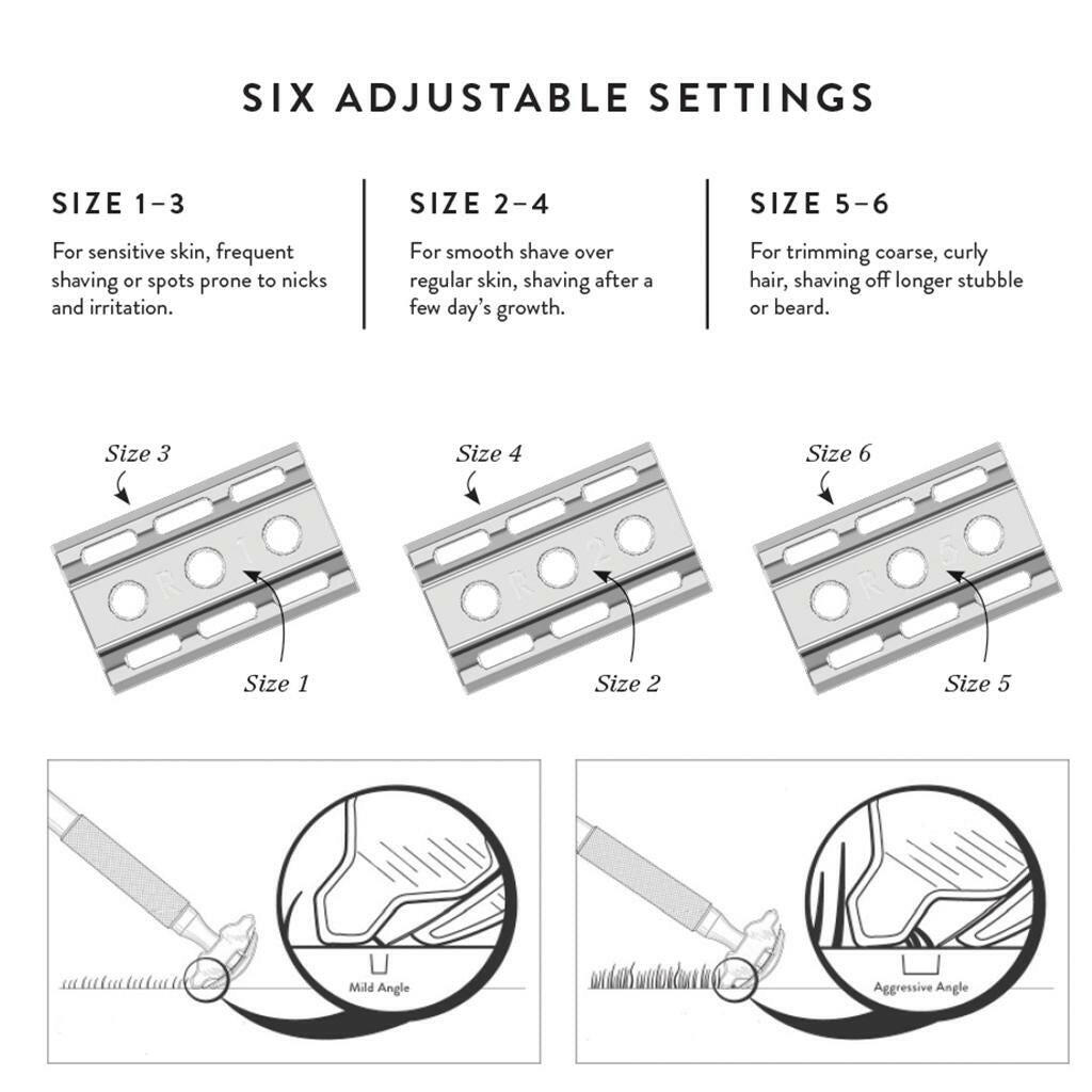 Double edge safety razor rockwell 6c adjustable safety razor gunmetal 