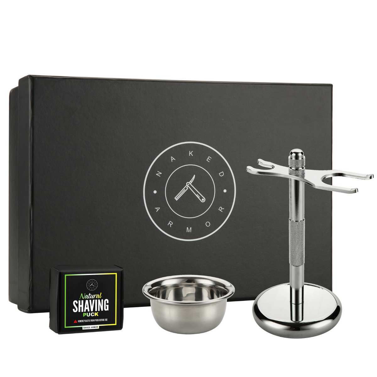 Naked Armor Safety Razor Stand Kit 3 Pieces — Grown Man Shave – I Wet Shave