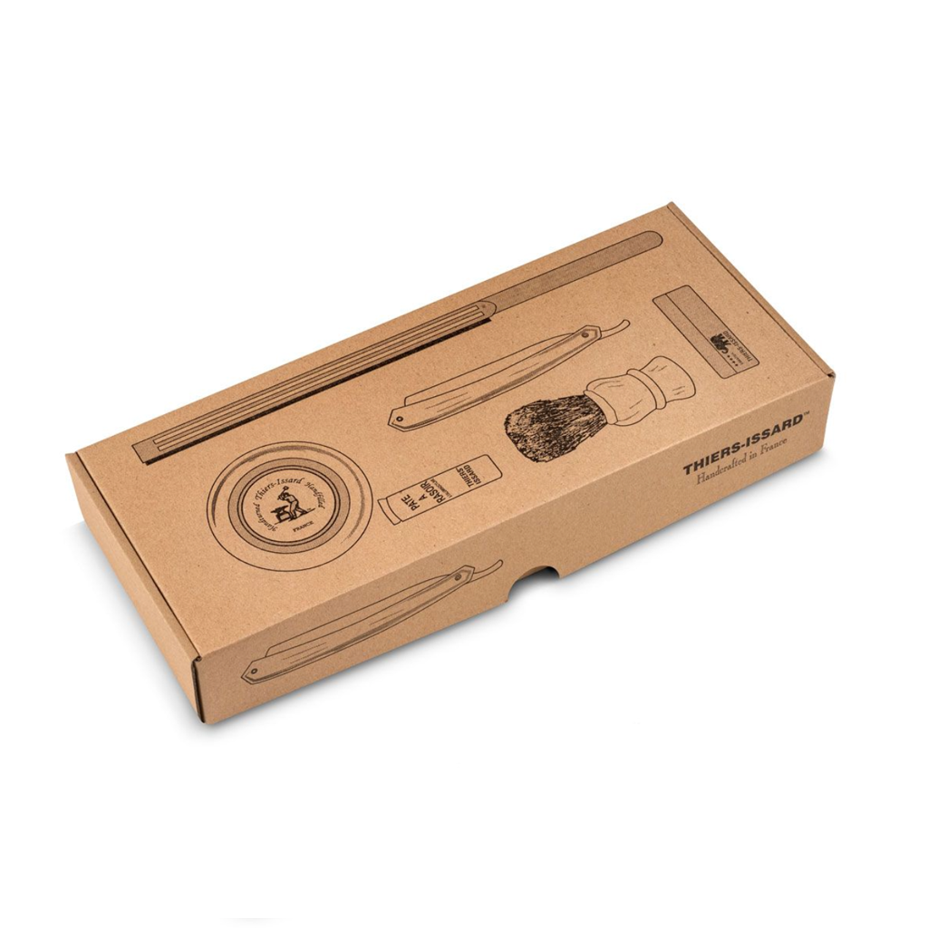 Thiers Issard 8 Piece Flamed Maple Straight Razor Kit.