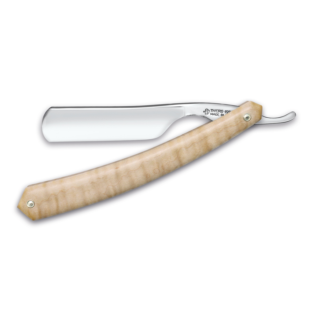 Thiers Issard 8 Piece Flamed Maple Straight Razor Kit.