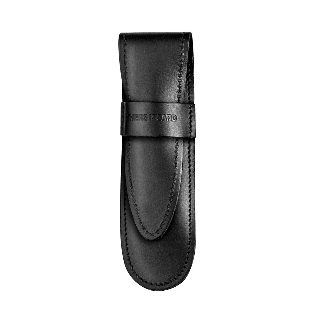 Thiers Issard Black Luxury Calf Leather Razor Wallet with Closing Flap