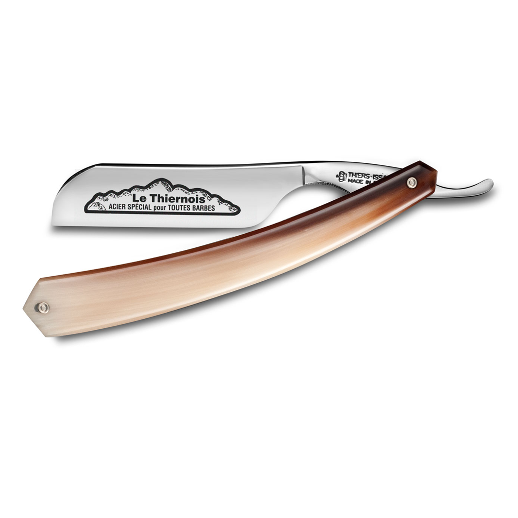 Thiers Issard &#39;Le Thiernois&#39; Straight Razor 7/8&quot; Blond Horn Horn Tip Carbon Steel