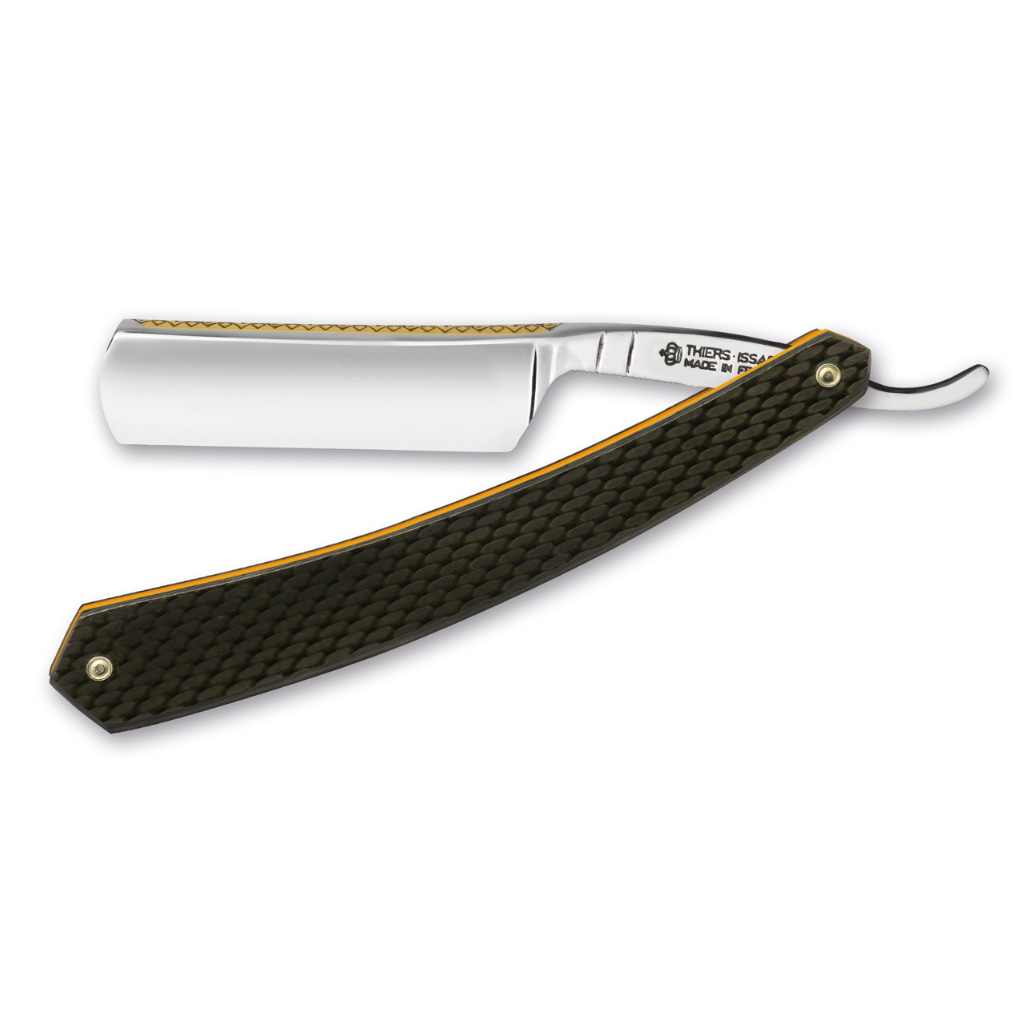 Thiers Issard Fleur De Lys Straight Razor 5/8&quot; Carbon Fiber Carbon Steel.