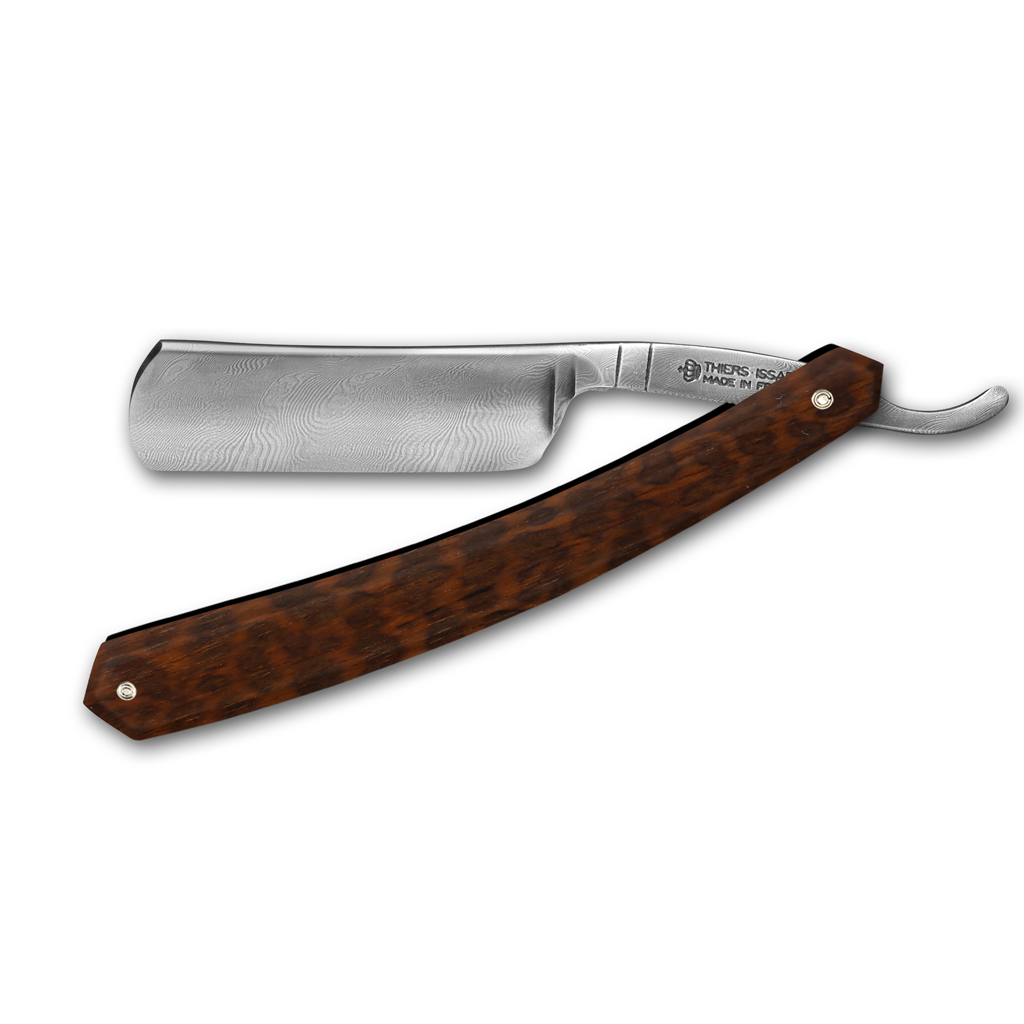 Thiers Issard Damascus Steel Straight Razor 6/8&quot; Snakewood