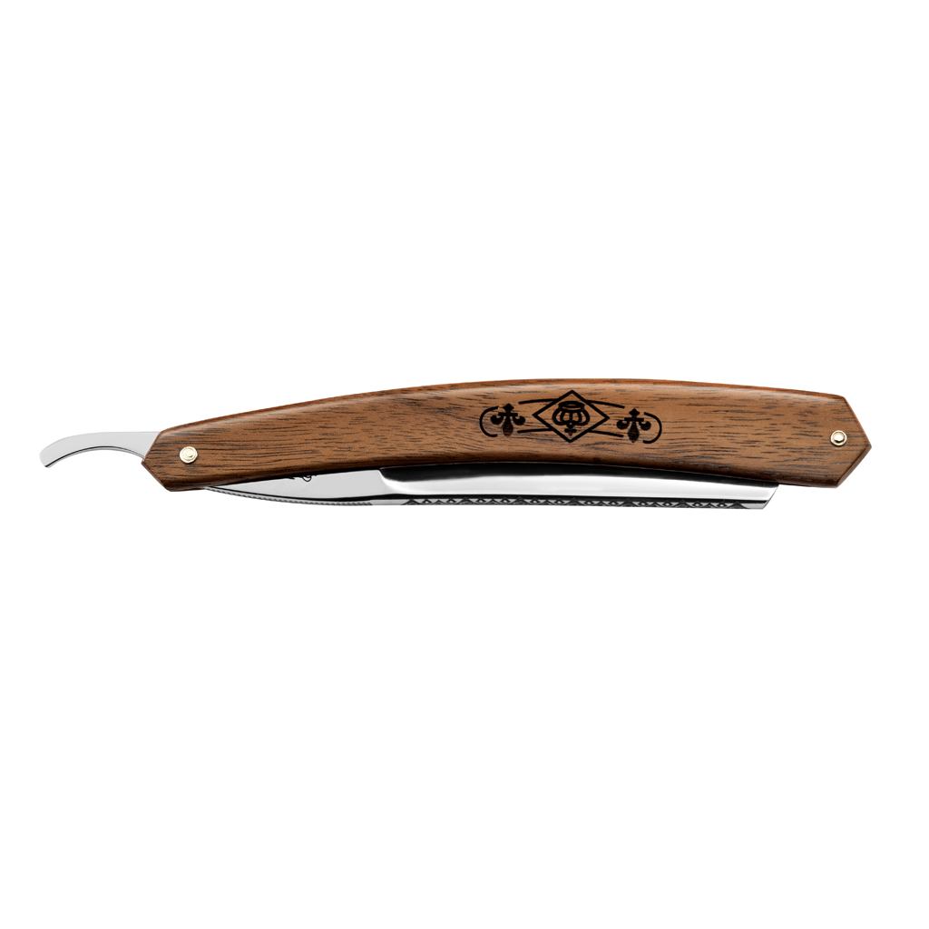 Thiers Issard Fleur De Lys Straight Razor 5/8&quot; Walnut Wood Carbon Steel