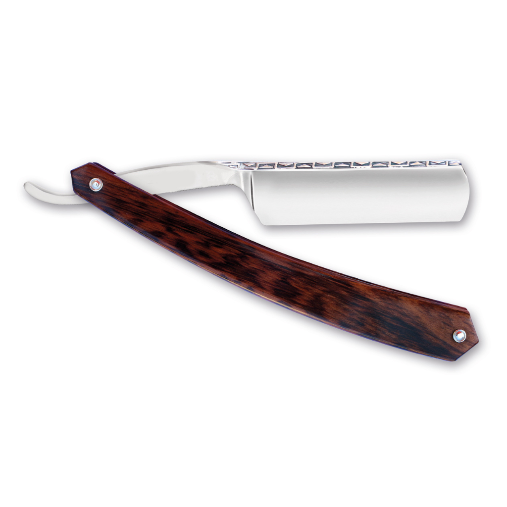 Thiers Issard Historic 'La Legende' Straight Razor 6/8" Pyramid Spine Pattern Snakewood Carbon Steel.
