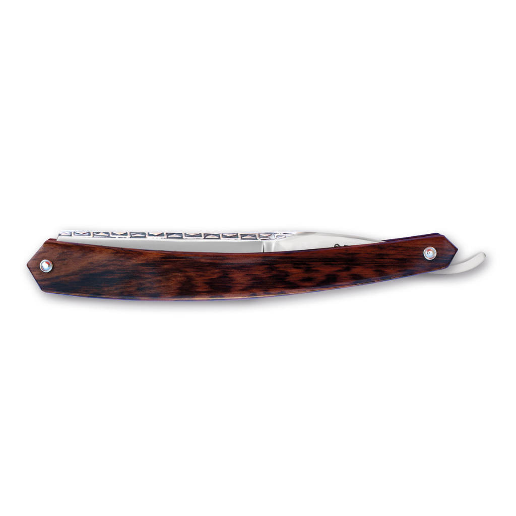 Thiers Issard Historic 'La Legende' Straight Razor 6/8" Pyramid Spine Pattern Snakewood Carbon Steel.