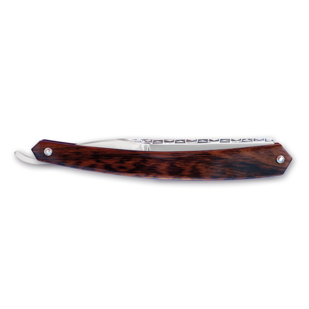 Thiers Issard Historic 'La Legende' Straight Razor 6/8" Pyramid Spine Pattern Snakewood Carbon Steel.