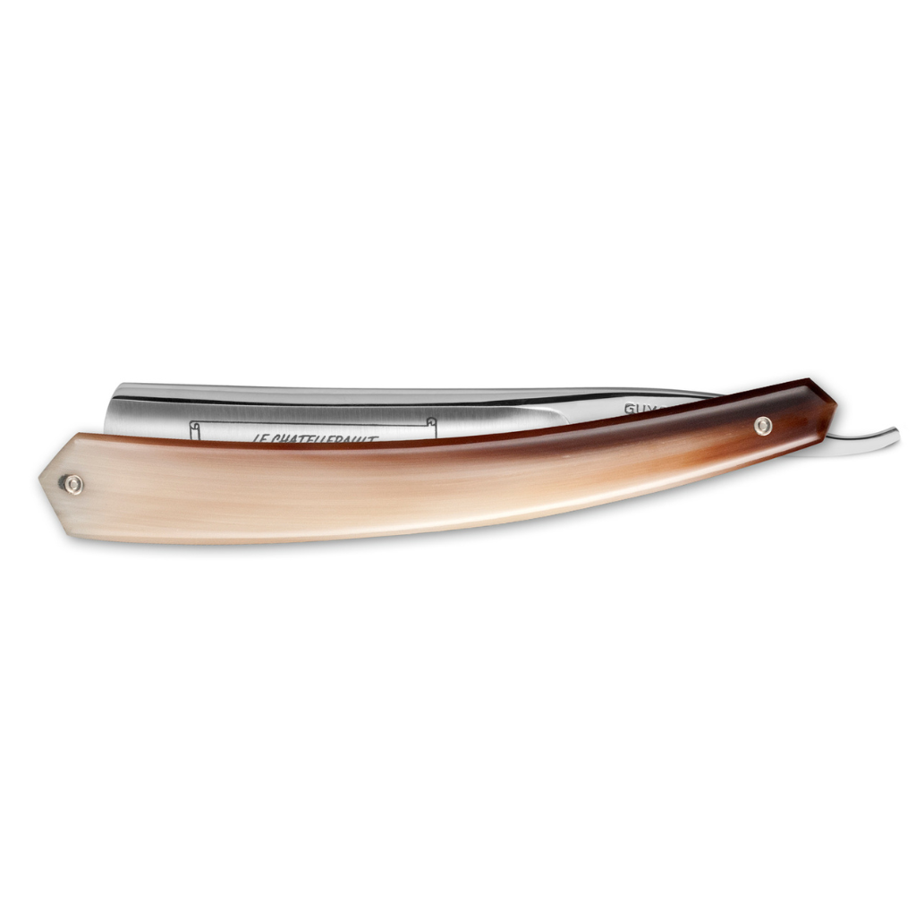 Thiers Issard 275 'Le Chatellerault 1800' Straight Razor 6/8" Blond Horn Carbon Steel - Satin Finish.