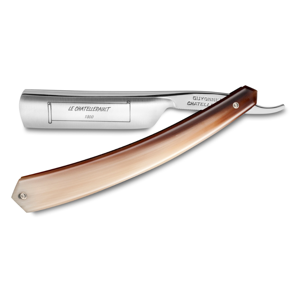 Thiers Issard 275 'Le Chatellerault 1800' Straight Razor 6/8" Blond Horn Carbon Steel - Satin Finish.