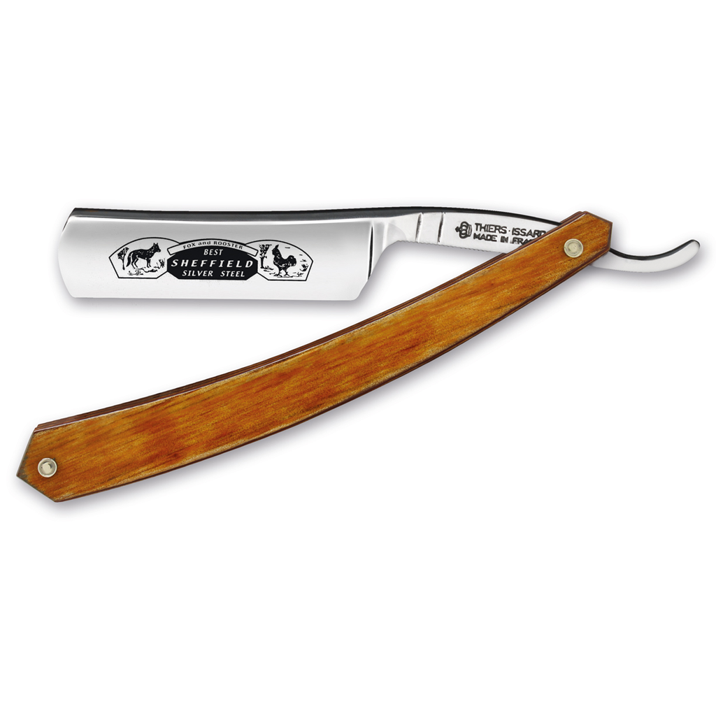 Thiers Issard &#39;Best Sheffield Silver Steel&#39; Fox and Rooster Straight Razor 6/8&quot; Orange Stamina Carbon Steel.