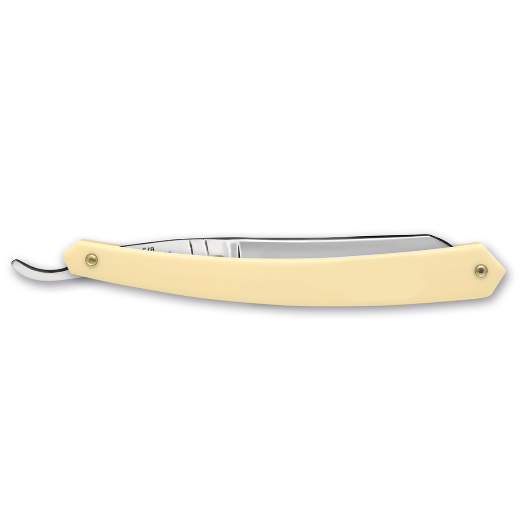 Thiers Issard &#39;Spartacus&#39; Straight Razor 6/8&quot; White Resin Carbon Steel.