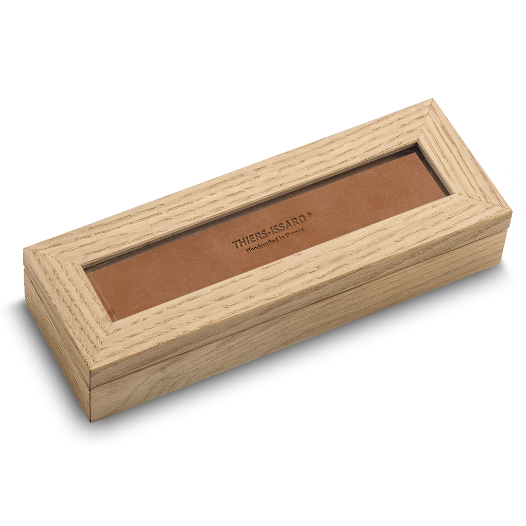 Thiers Issard Oak Box with Glass Window for One Razor