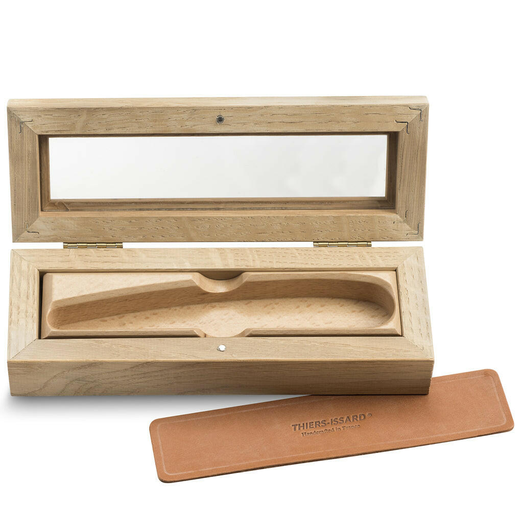 Thiers Issard Oak Box with Glass Window for One Razor