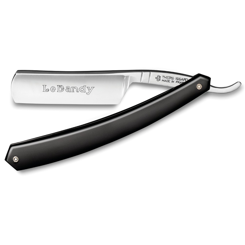 Thiers Issard &#39;Le Dandy&#39; Straight Razor 6/8&quot; Black Resin Carbon Steel