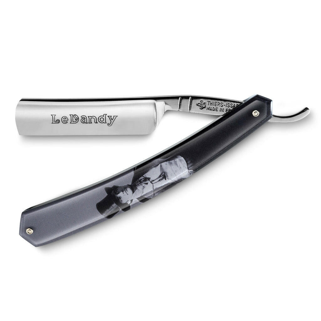 Thiers Issard &#39;Le Dandy&#39; Straight Razor 5/8&quot; Plexi Plastic with Dandy Inlay Carbon Steel