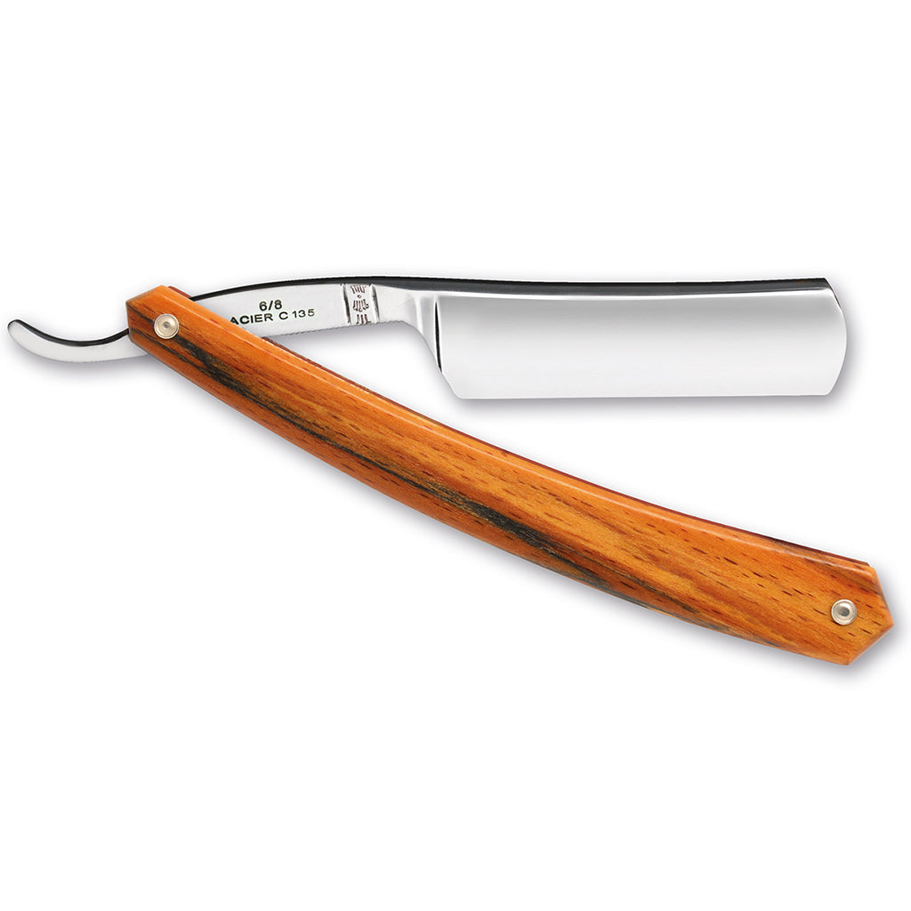 Thiers Issard 'Evide Sonnant Extra Garanti' Straight Razor 6/8" Orange Beech Wood Carbon Steel.