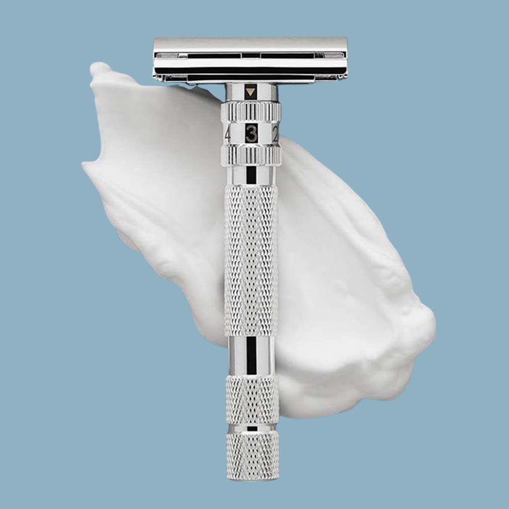 Rockwell Model T White Chrome Adjustable Razor